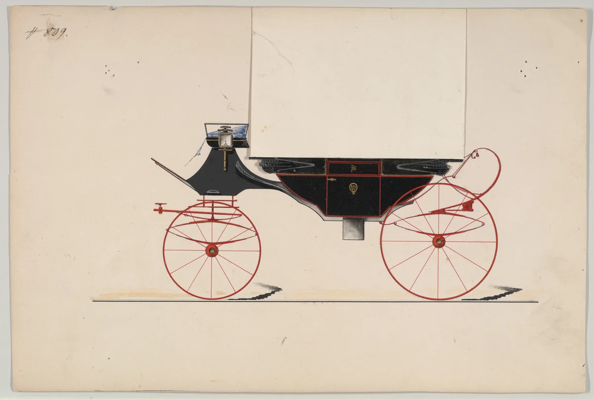 Landau #809 by Brewster & Co., drawing, 1850-1870