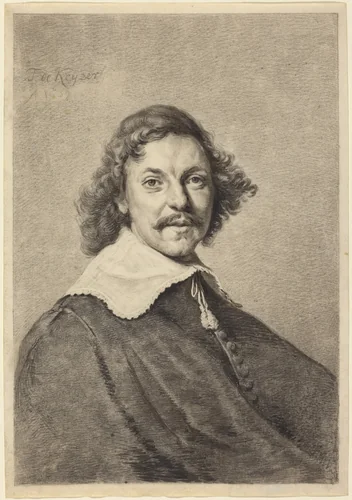 Portrait of a Man by Thomas de Keyser, drawing, 1657
