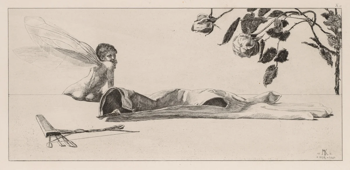 A Glove: Amor by Max Klinger, print, 1880