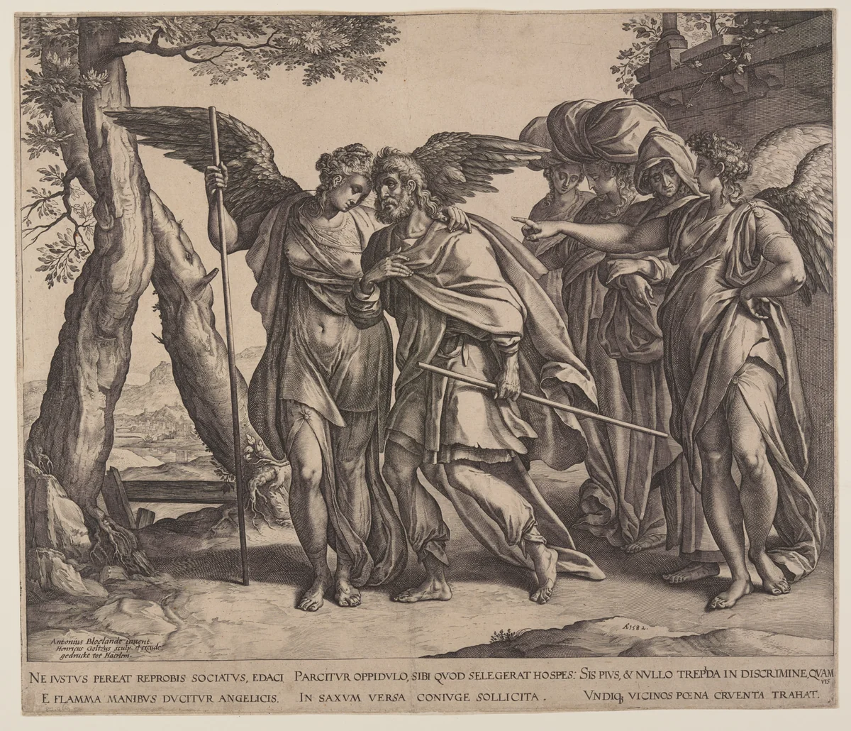 Lot and His Daughters by Hendrick Goltzius, print, 1582