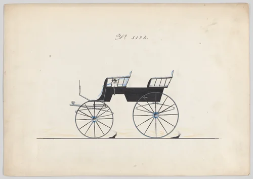 Design for T-Cart, no. 3182 by Brewster & Co., drawing, 1876