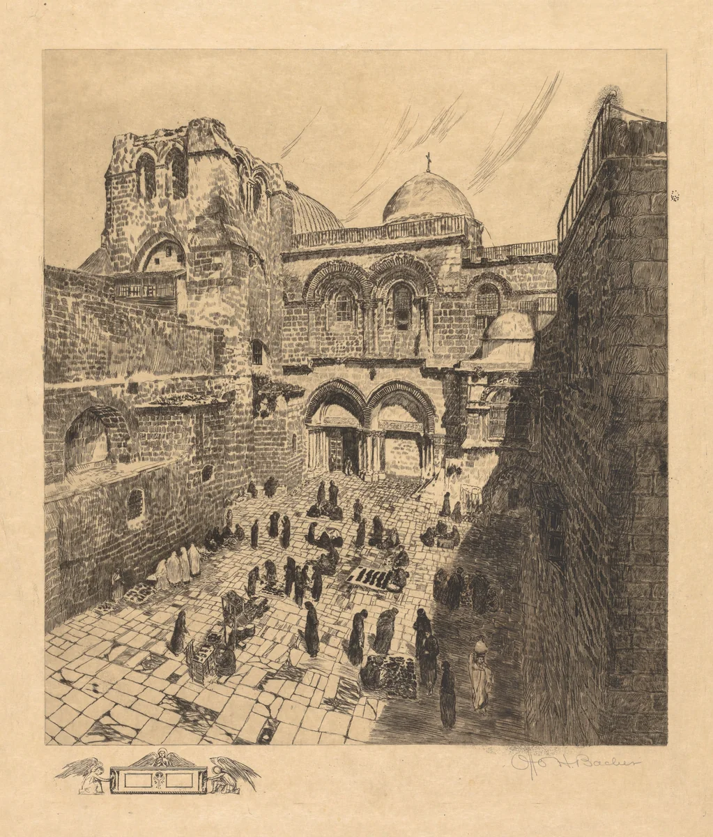 Church of the Holy Sepulchre, Jerusalem by Otto H. Bacher, print