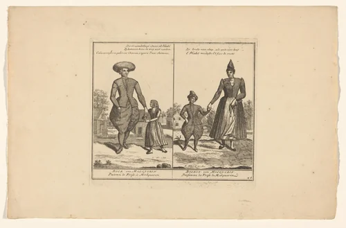 Boer en boerin van Molsqueren by Abraham Allard, print, 1676-1725