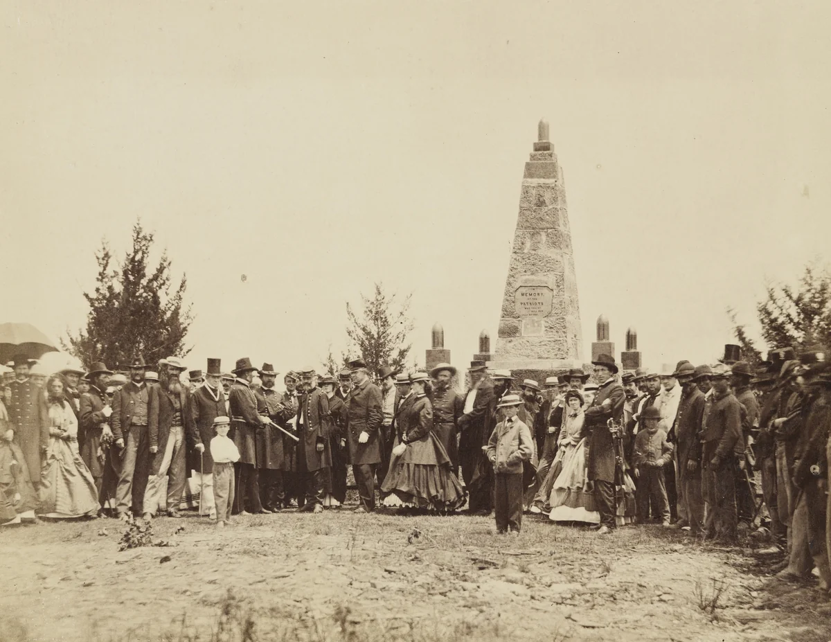 Dedication of Monument on Bull Run Battle-Field by Alexander Gardner, photograph, 1865