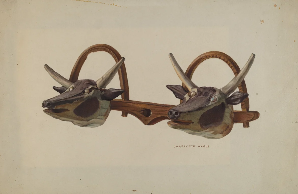 Hat Rack (Shaped Like Ox Yoke) by Charlotte Angus, index of american design, 1939