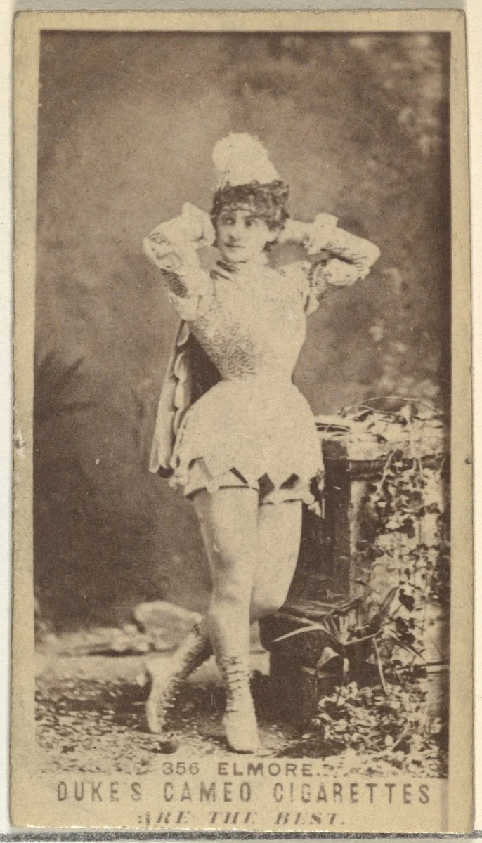 Card Number 356, Miss Elmore, from the Actors and Actresses series (N145-5) issued by Duke Sons & Co. to promote Cameo Cigarettes by W. Duke, Sons & Co., photograph, 1880-1889