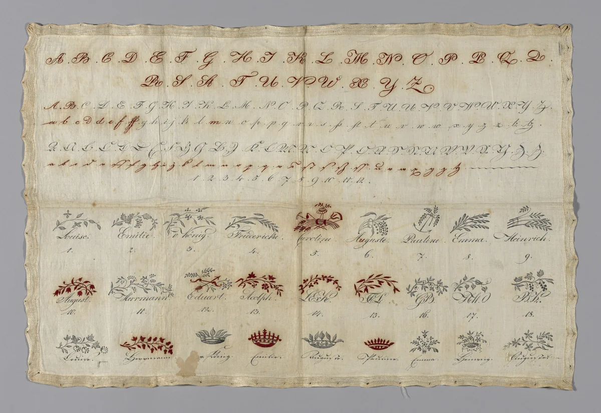 Sampler by Germany, textile, 1801-1900
