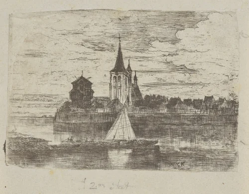 Gezicht op het stadsdeel Wyck te Maastricht by Alexander Schaepkens, print, 1840