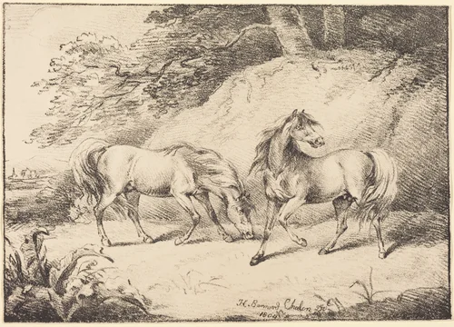 Wild Horses by Henry Bernard Chalon, print, 1804
