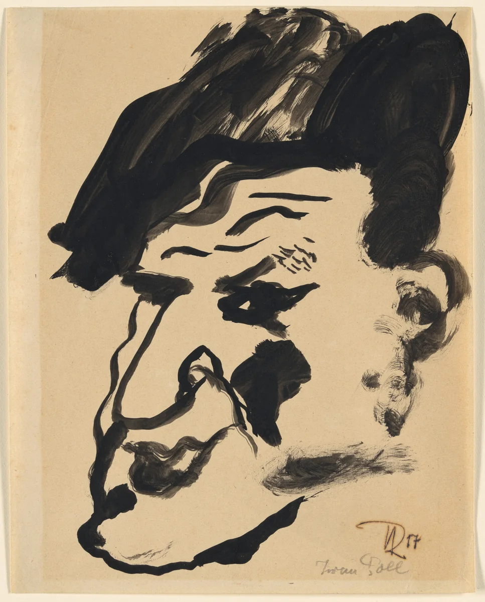 Iwan Goll by Hans Richter, drawing, 1917