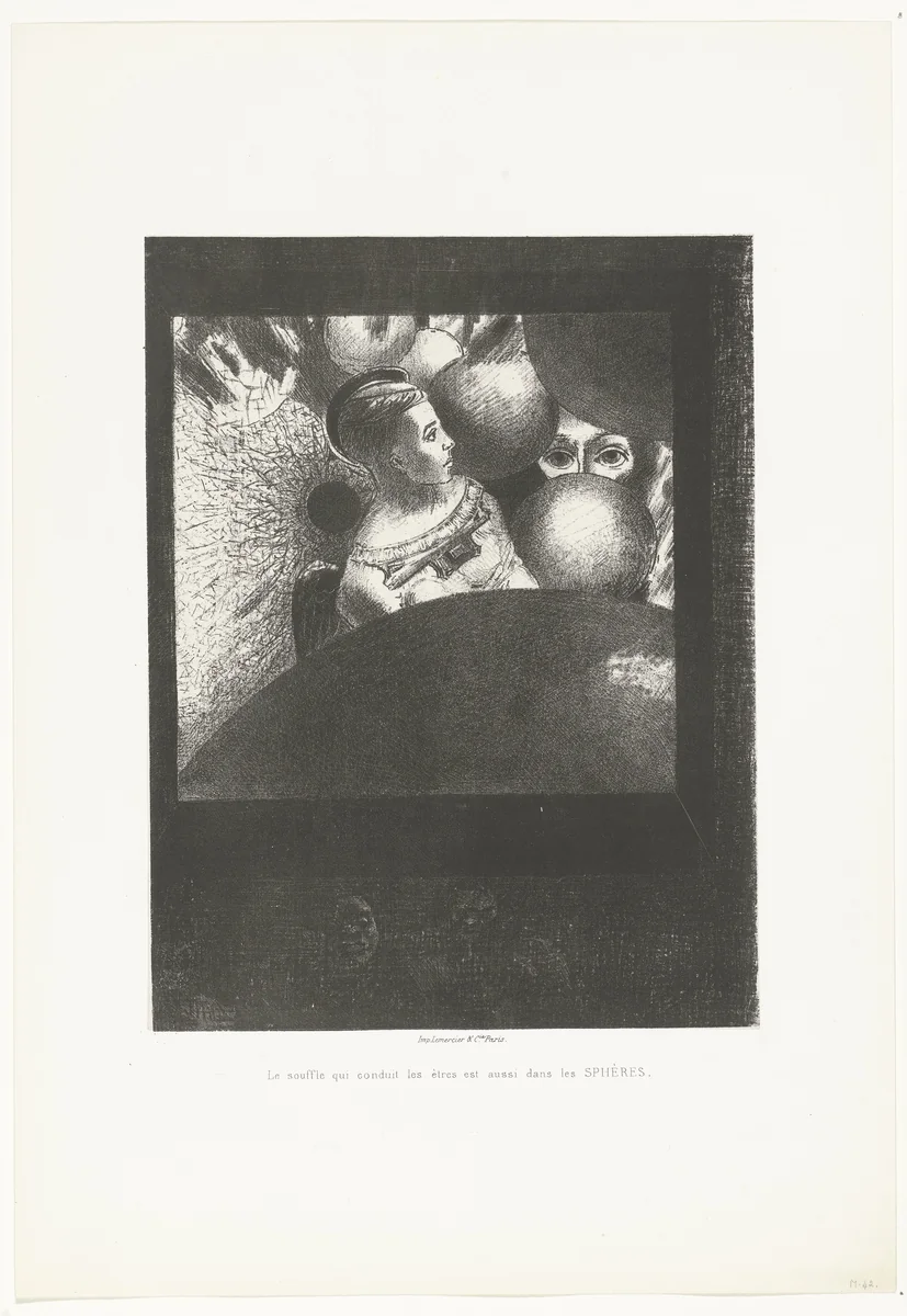 De adem die wezens richt bestaat ook in de hemellichamen by Odilon Redon, print, 1882
