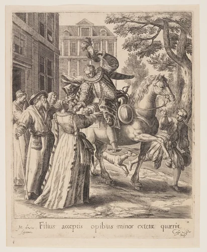The Son Saying Farewell, from The Parable of the Prodigal Son by Crispijn van de Passe I, print, 1600