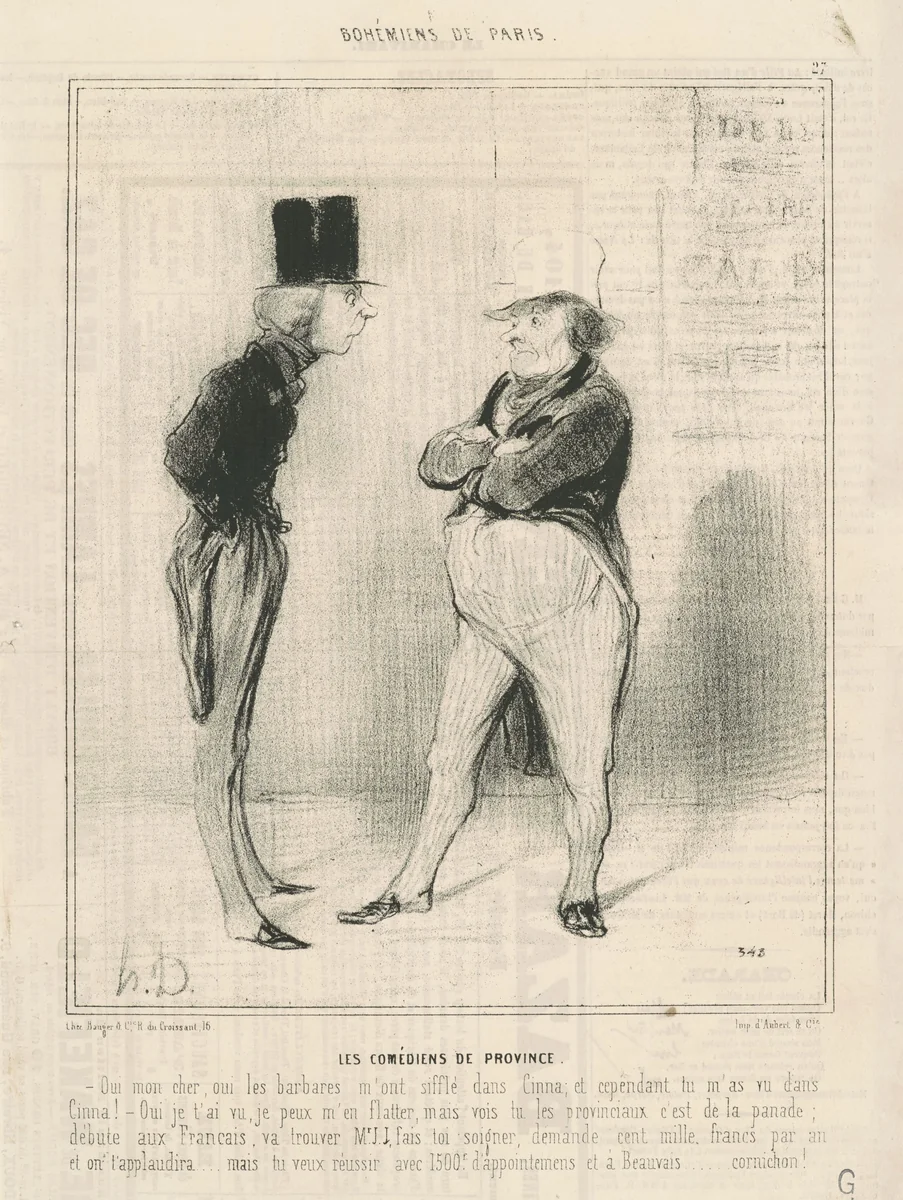 Les comédiens de province by Honoré Daumier, print, 1842
