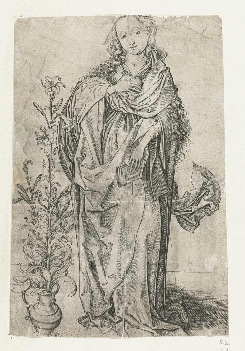 De maagd Maria by Unknown, print, 1470-1491