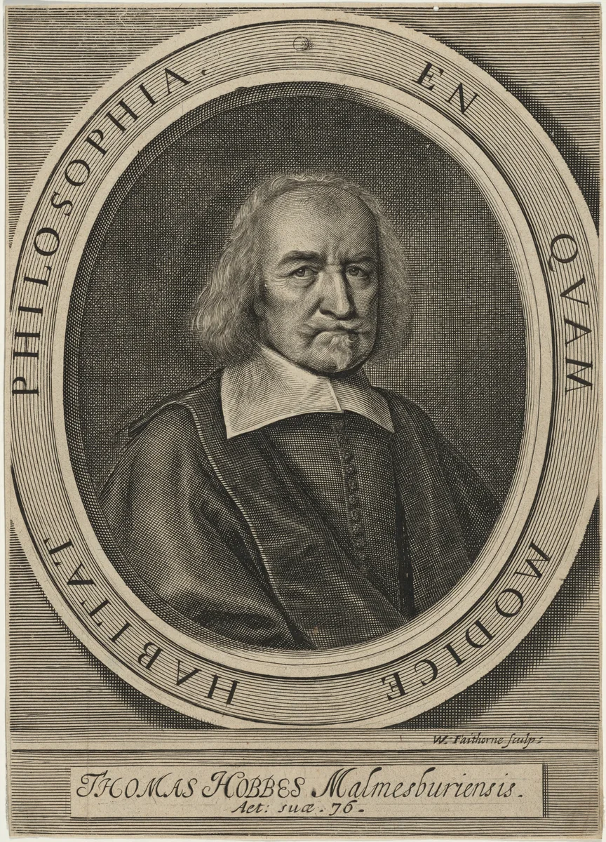 Thomas Hobbes by William Faithorne, print, 1668