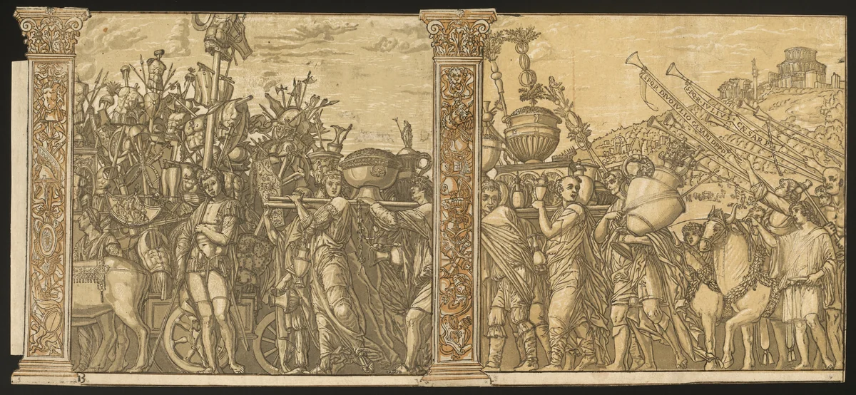 The Triumph of Julius Caesar [no.3 and 4 plus 2 columns] by Andrea Andreani
Andrea Mantegna, print, 1599