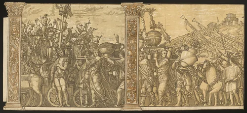 The Triumph of Julius Caesar [no.3 and 4 plus 2 columns] by Andrea Andreani
Andrea Mantegna, print, 1599