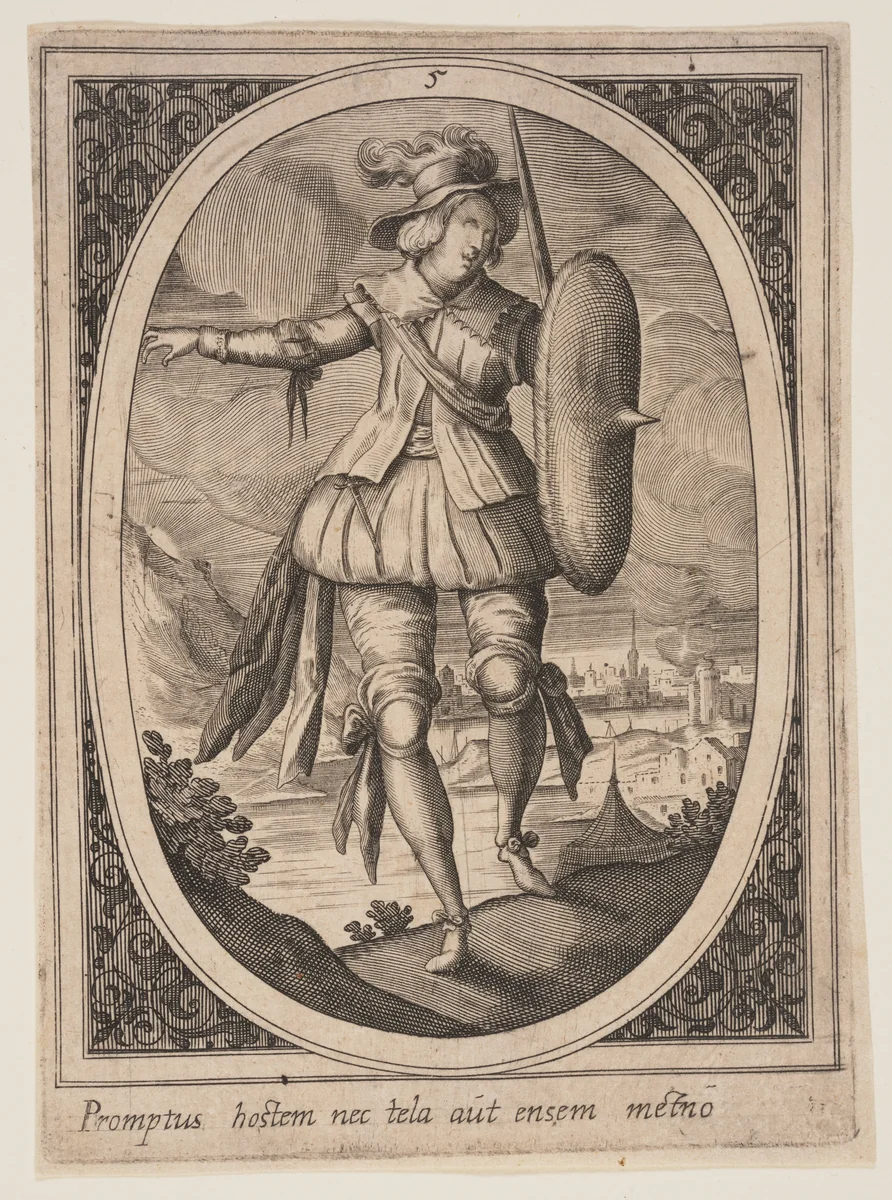 Plate 5 from Military Figures by Heinrich Ulrich, print, 1500-1600
