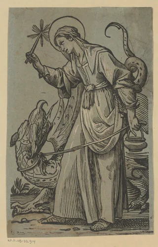 Heilige Martha van Bethanië by Duval, print, 1606-1700