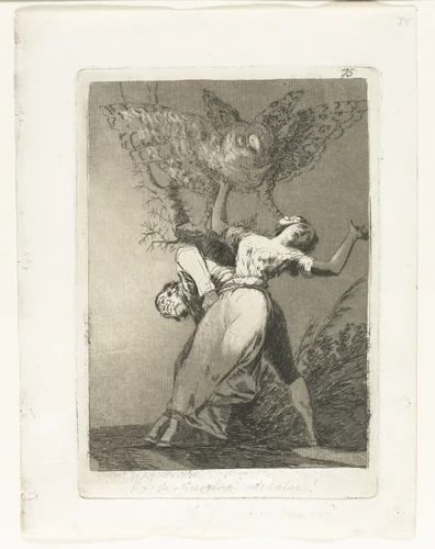 Kan niemand ons los maken? by Francisco de Goya, print, 1797-1799