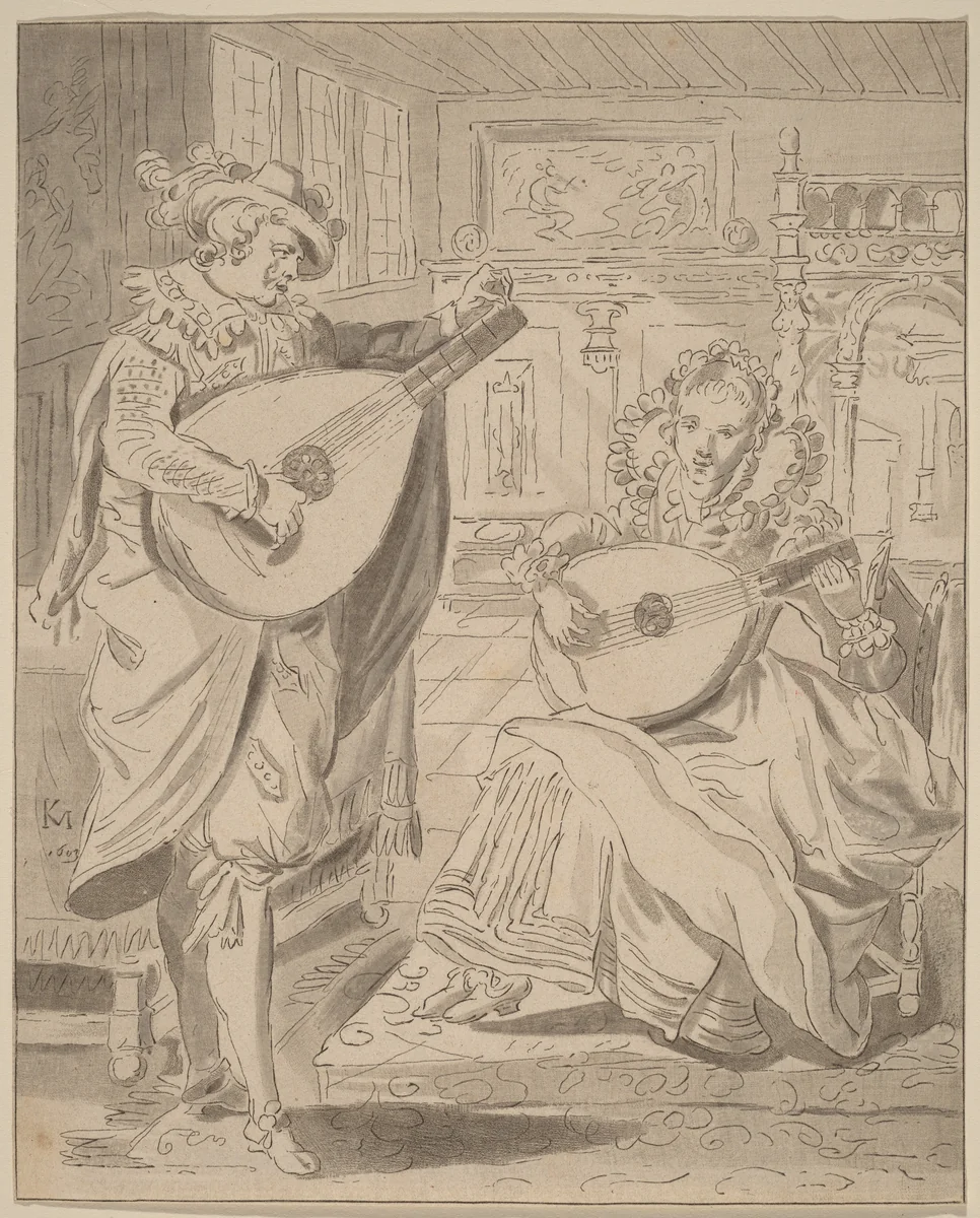 Musical Company by Cornelis Ploos van Amstel, print, 1772-1774