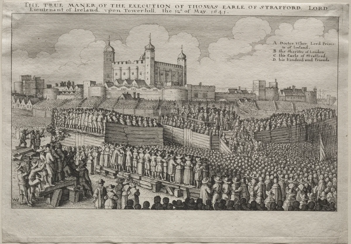 Execution of the Earl of Strafford by Wenceslaus Hollar, print, 1641