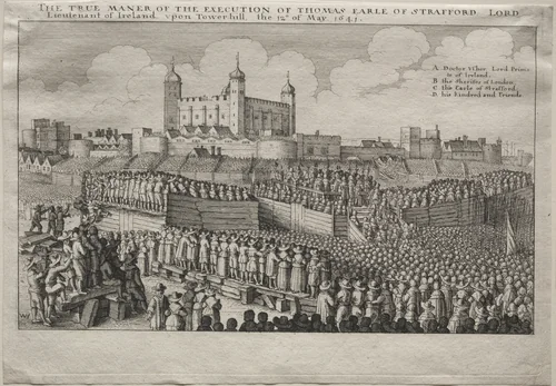 Execution of the Earl of Strafford by Wenceslaus Hollar, print, 1641