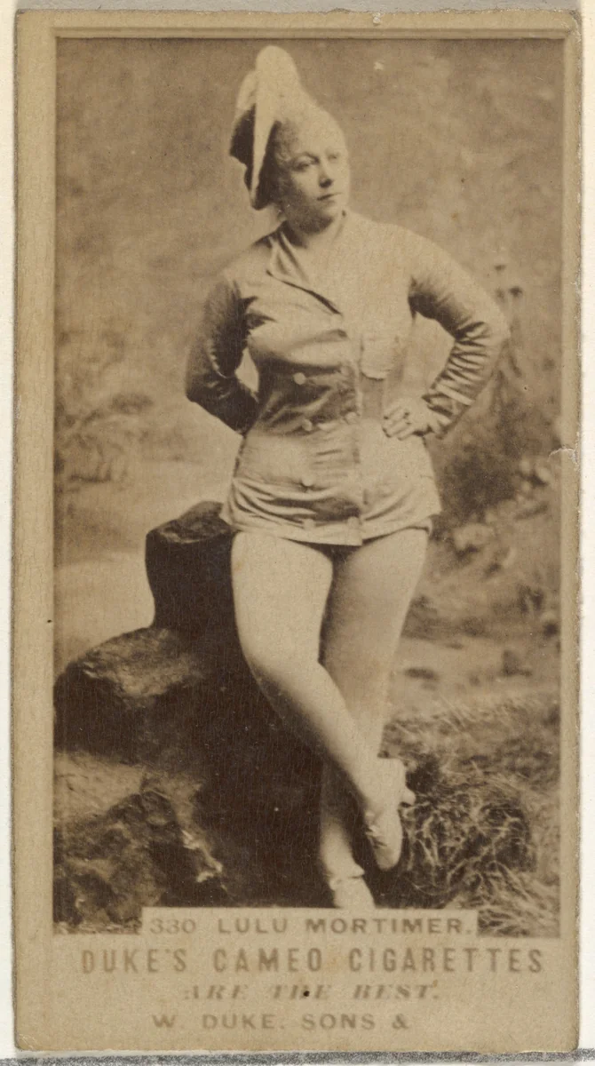 Card Number 330, Lulu Mortimer, from the Actors and Actresses series (N145-5) issued by Duke Sons & Co. to promote Cameo Cigarettes by W. Duke, Sons & Co., photograph, 1880-1889