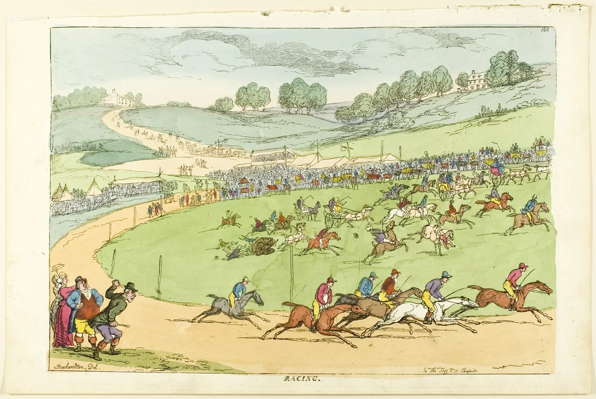 Racing by Thomas Rowlandson, print, 1811-1813