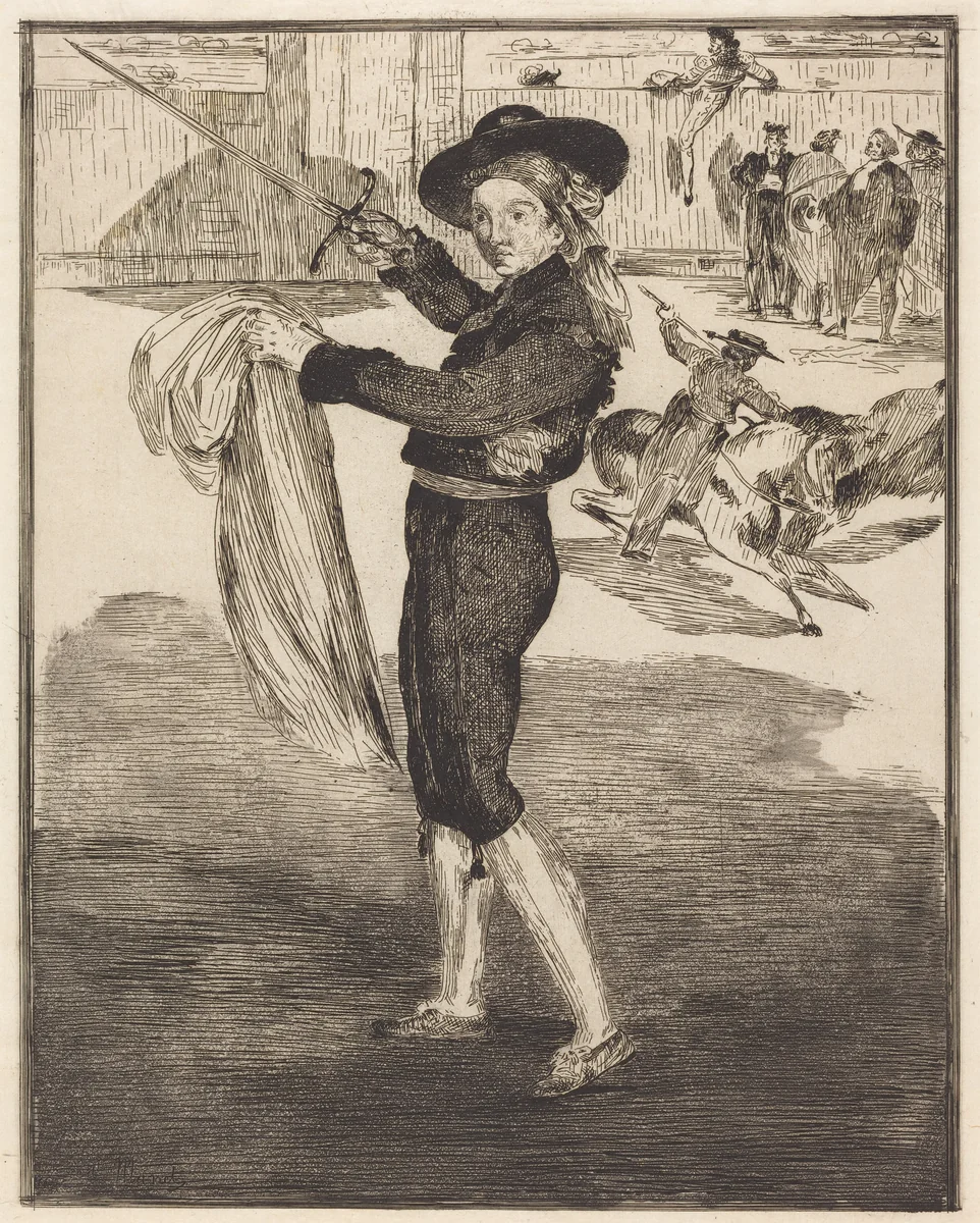 Mlle. Victorine in the Costume of an "Espada"(L'espada) by Edouard Manet, print, 1862