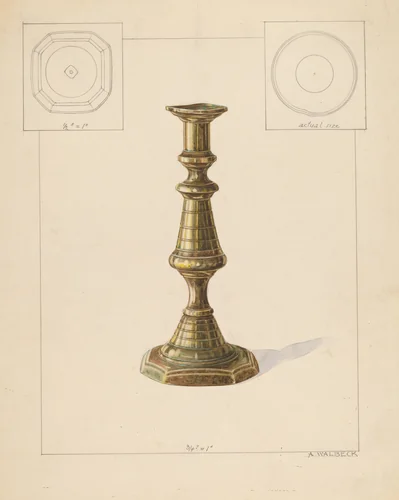 Candlestick by Alfred Walbeck, index of american design, 1937