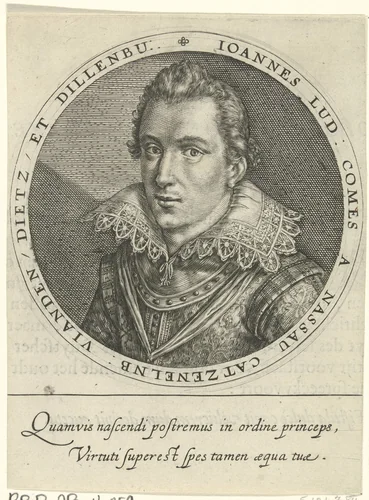 Portret van Johan Lodewijk by Crispijn van de Passe, print, 1615