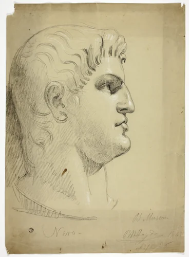 Head of Nero in the British Museum by Benjamin Robert Haydon, drawing, 1806-1846