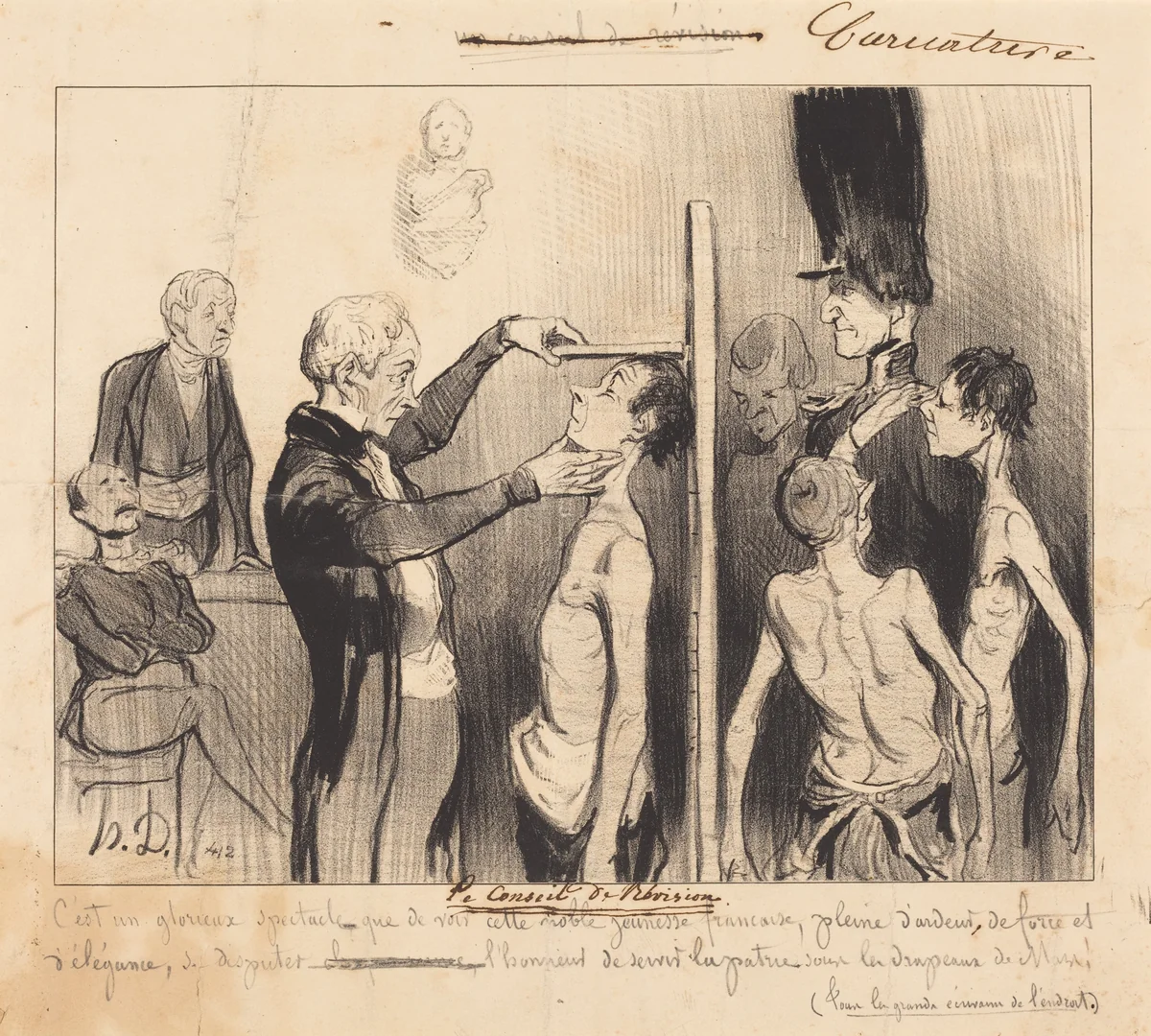 Le Conseil de révision by Honoré Daumier, print, 1842