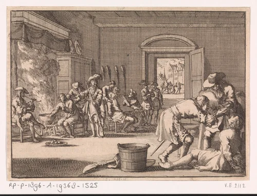 Vervolging van hervormden in Frankrijk, 1685 by Jan Luyken, print, 1698