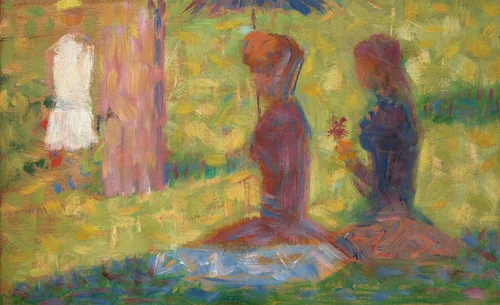 Study of Figures for "La Grande Jatte" by Georges Seurat, painting, 1884-1885