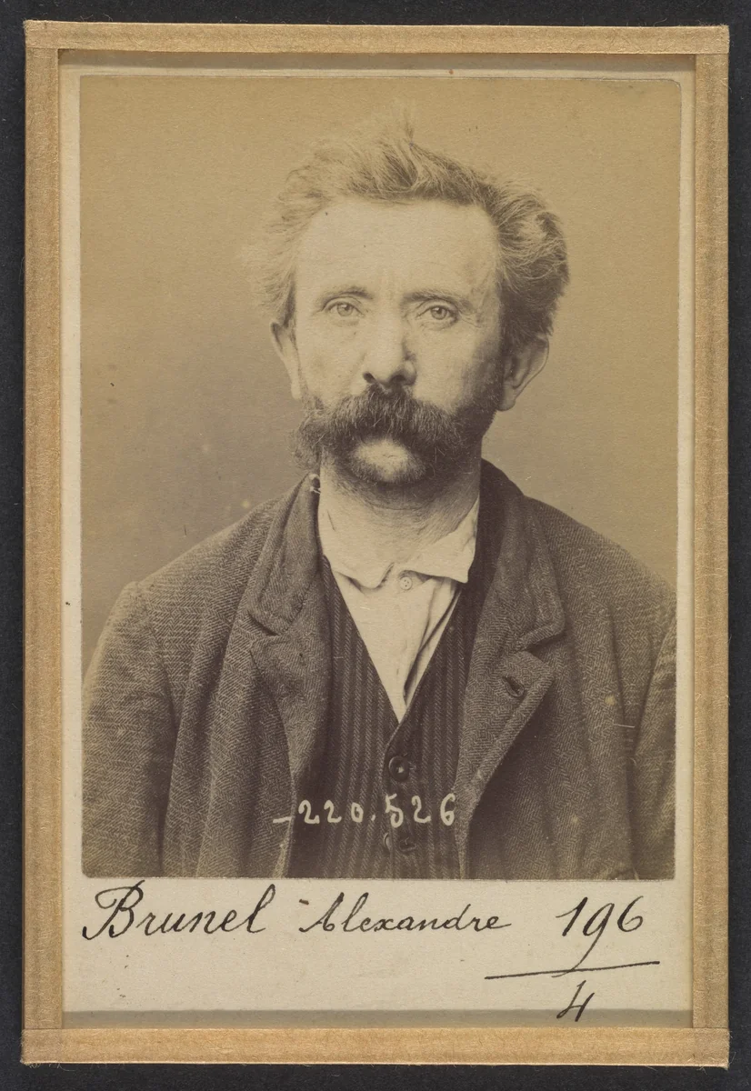 Brunel. Alexandre. 50 ans, né le 25/12/43 à Renaix (Belgique). Menuisier. Anarchiste. 3/7/94. by Alphonse Bertillon, photograph, 1894