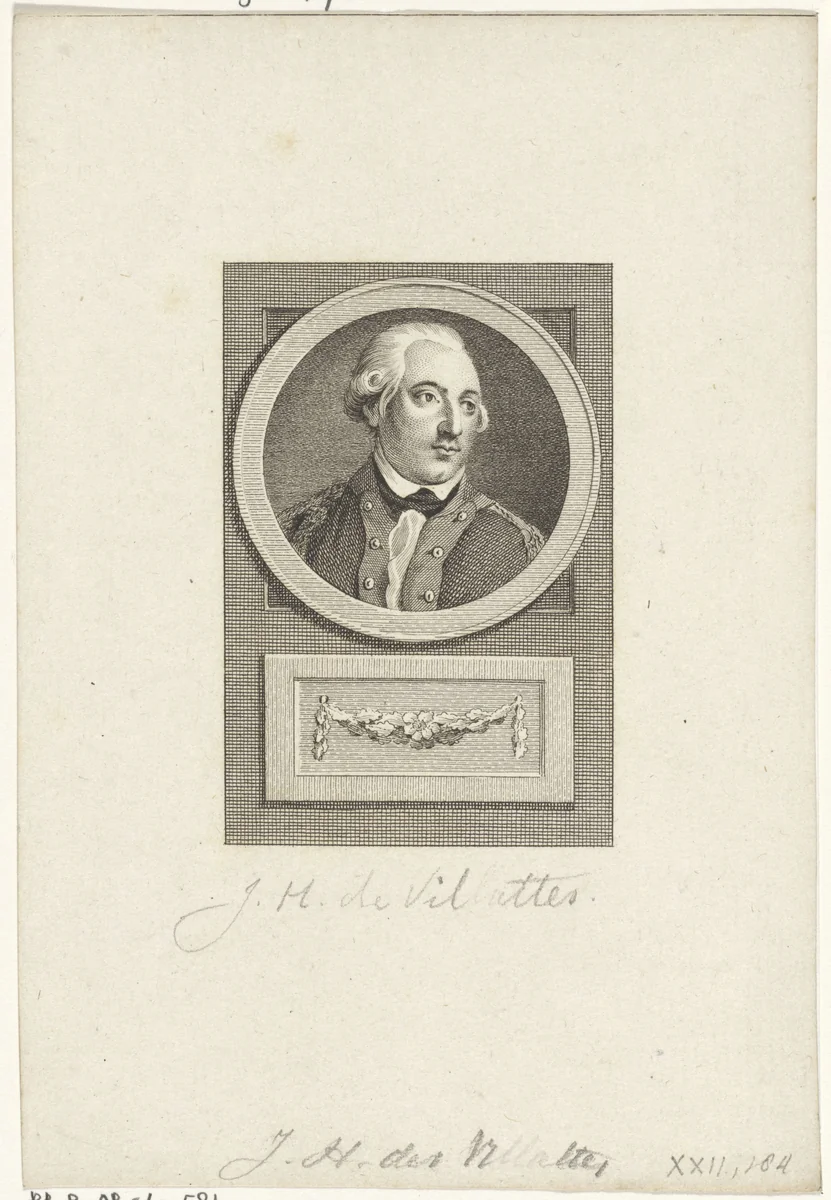 Portret van Jean Henri des Villattes by Reinier Vinkeles, print, 1783-1795