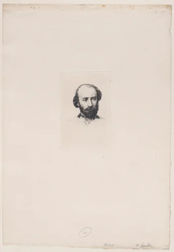 Portrait of Octave Feuillet by Marcellin Desboutin, print, 1878