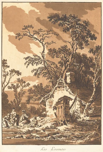 Les Laveuses (The Laundresses) by Jean Baptiste Le Prince, print, 1771