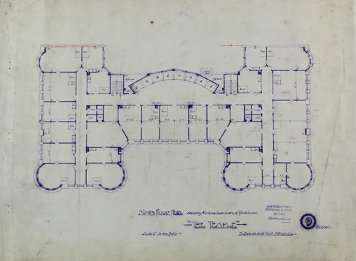 Women's Temple Building, Chicago, Illinois, Ninth Floor Plan by Burnham and Root, drawing, 1891