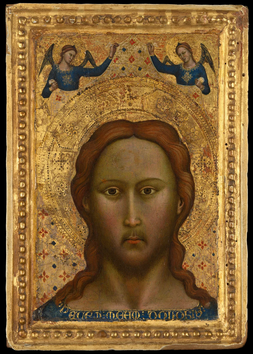 Head of Christ by Master of the Orcagnesque Misericordia, painting, 1350-1399