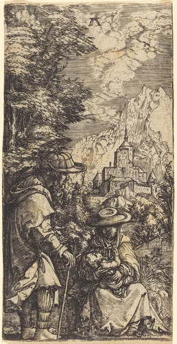 The Rest on the Flight into Egypt by Albrecht Altdorfer, print, 1515-1519