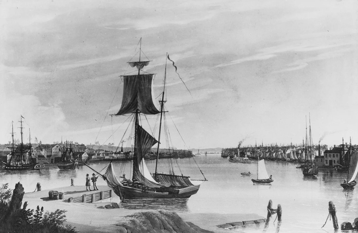 View of New York from Williamsburg by Nicolino Calyo, artwork, 1799-1884
