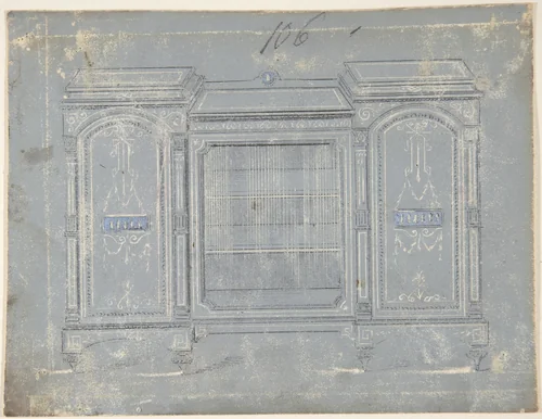 Cabinet Design by anonymous, drawing, 1800-1900