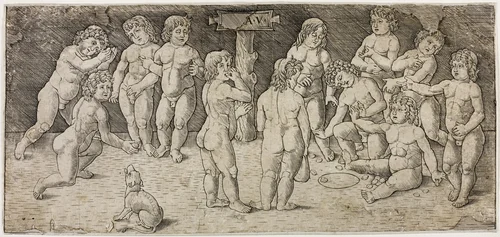 Twelve Cupids Playing by Giovanni Pietro da Birago, print, 1472-1482