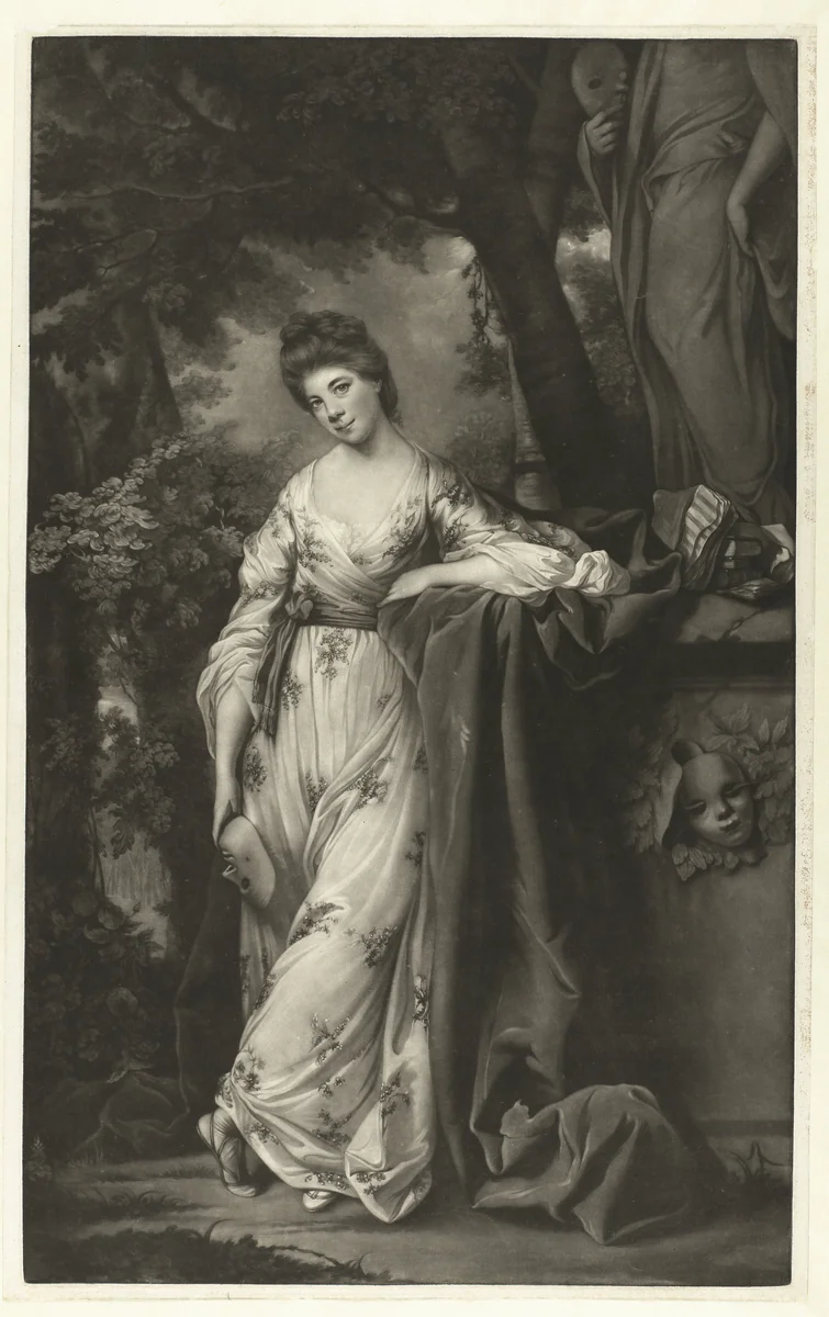Portret van Frances Abington by James Watson, print, 1769