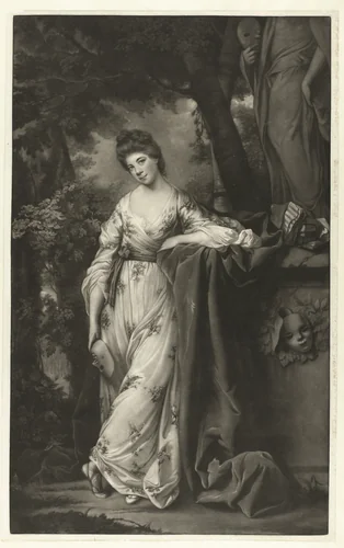 Portret van Frances Abington by James Watson, print, 1769