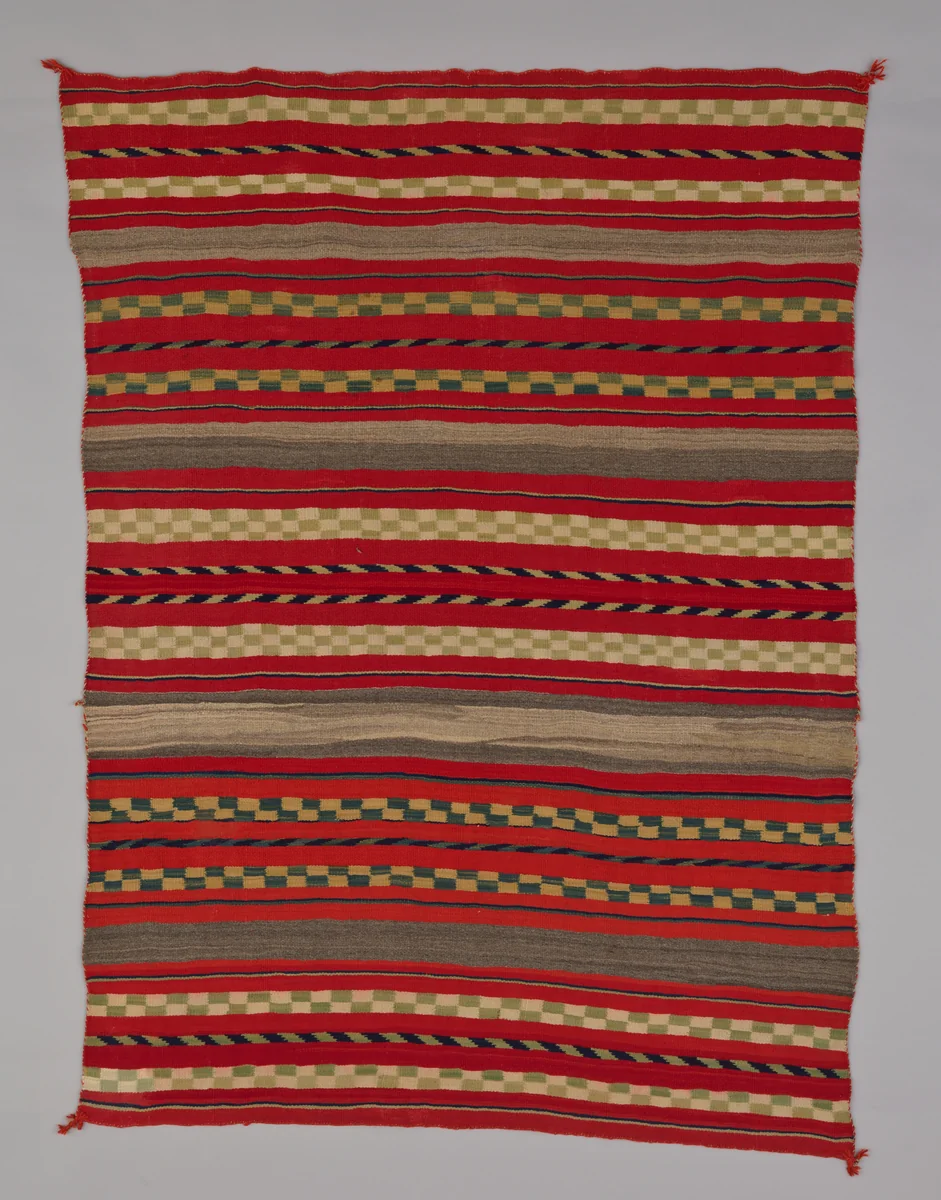 Sarape with Compound Banded Design by Navajo, textile, 1870-1895