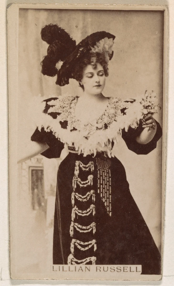 Lillian Russell, from the Actresses series (N245) issued by Kinney Brothers to promote Sweet Caporal Cigarettes by Kinney Brothers Tobacco Company, photograph, 1890